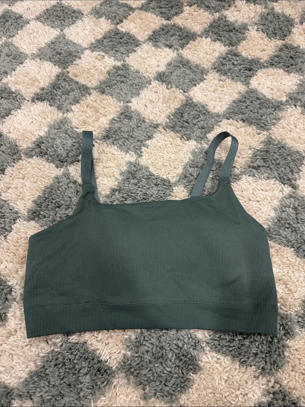 Aerie XXL Ribbed Square-Neck Bralette in Sage Green